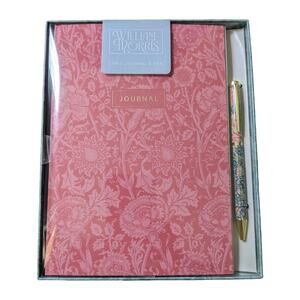 William Morris Designer Daily Journal/Pen Gift Set Floral 5.7x8.26" 200 Pages